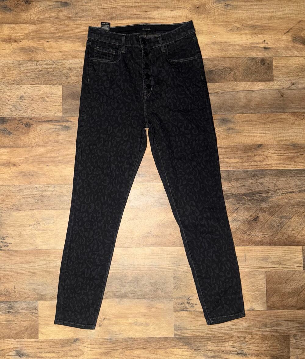 J Brand women’s leopard print Lillie high rise crop skinny jeans